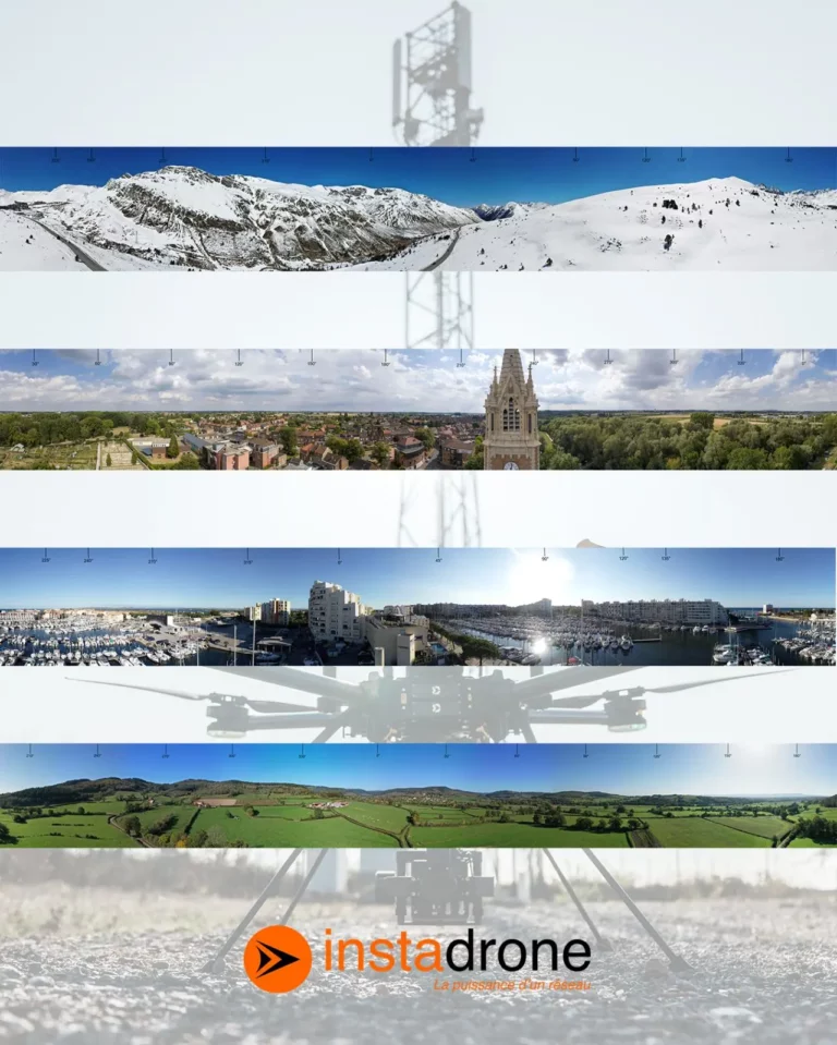 Inspection télécom par drone, les panoramiques Instadrone